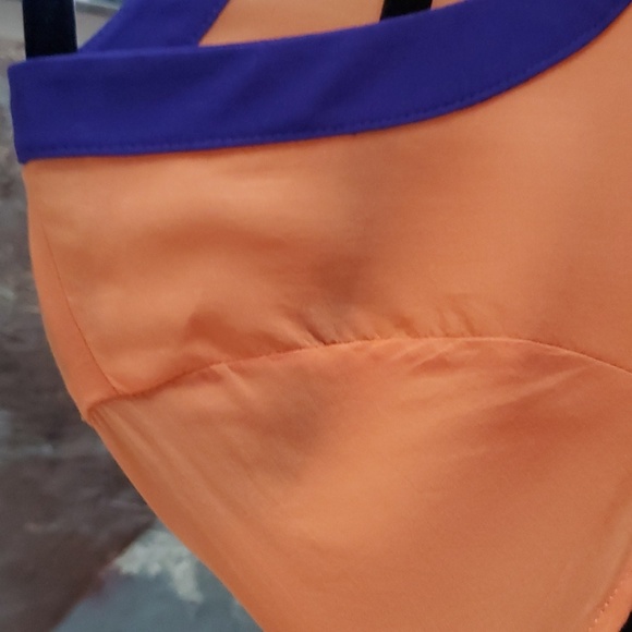 Splendid Peach Colorblock Short Sleeve Top Women Small - Picture 3 of 6